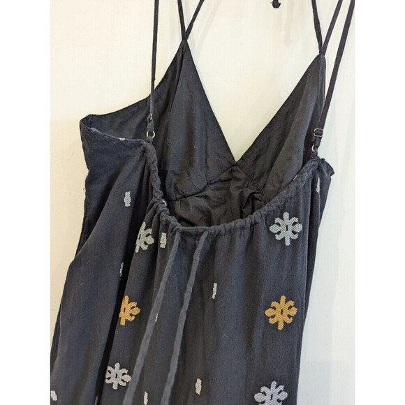 Free People Stiched with Love Maxi Dress Womens Size 8 Black Boho Tribal Flowy - Picture 7 of 14